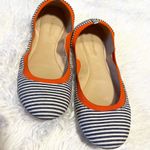 BCBGeneration  Woman's Orange Black and White Classic Striped Flats Size 10M Photo 1