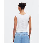 Madewell  Scoopneck Cap Sleeve Tee Top Cotton Stretch Jersey White Basics XL NWT Photo 2