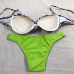 Recco Size Medium brazilian bright floral print bikini New With Tags Green Photo 2