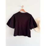 Madewell  | NWT | Puff-Sleeve Sweatshirt Tee in Jet Black | Sz XXS Photo 7