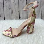 JustFab  Tami Sandal Yellow Floral Ankle Strap Sandals 10 Photo 6