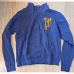 PINK - Victoria's Secret Victoria’s Secret pink Blue Quarter-Zip Sweatshirt with Yellow sweater Photo 0