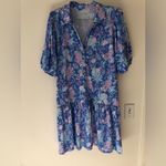 Lilly Pulitzer Bingley Dress in Sunwashed Blue Citrus Crush Size XL Cotton Mini Photo 2