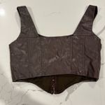 Princess Polly  brown leather top Photo 1