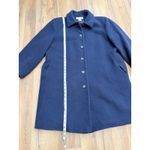 Preston & York  100% Wool Navy Button Front Coat Jacket 16W Lined Pockets Classic Photo 6