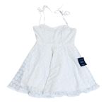 Lulus NWT  Size Medium Definitely Lovable White Crochet Lace Tie-Strap Mini Dress Photo 2
