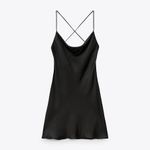 ZARA dress little black open back satin effect party coctail Photo 4