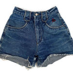 Vintage Cimarron Jean Shorts with Embroidered Flowers Sz 30 (measures 26”) Blue Photo 0