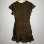 Alexis  Benza Flutter-Sleeve Short Chocolate Brown Dot Mini Dress Womens XS Photo 10