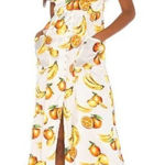 Song of Style Sia Midi Dress in White Fruit Small New Womens Satin Cocktail Yellow Photo 0