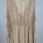 Old Navy Tan Polka Dot Midi Dress maternity ruffle sleeveless XL pockets flowy Photo 8