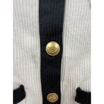 J Crew Vinatge Ribbed Lady Cardigan Black Trim Gold Buttons Womens XXS Photo 3