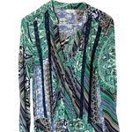 Anthropologie TINY Small Caviana Shirt Dress Green Boho Mixed Print Drop Waist Photo 2