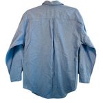 Vtg Christmas Snowman Shirt Chambray Denim Holiday Button Down Top S Festive‎ Blue Photo 1