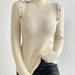 TurtleNeck Pullover Casual Button Long Sleeve Light Sweater Size M Photo 2