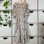 BCBGMAXAZRIA Satin flutter sleeve wrap dress tie dye BCBG Photo 4