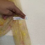 Free People  Intimately Postcard From Paris Long Sleeve Top M Yellow Floral Lace Photo 5