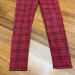 American Eagle  Red Black Plaid Hi Rise Jegging Pants Jeans Women's Size 4 Short Photo 2