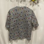 Funky 80’s geometric primary colors silky chunky button blouse 42 Madison Red Size 12 Photo 2