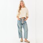 BiBi Vintage Wash Paint Splatter Wide Leg Denim Pants Size 30 L Relaxed Fit Blue Photo 4