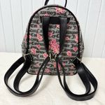 Juicy Couture  Pink Rose Print Black Logo Faux Leather
Backpack Photo 3