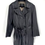 wilson's leather Vintage Y2K  Long Belted Black XL Jacket Thinsulate Zip Out Liner Photo 0