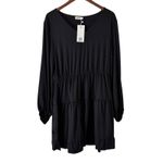 Missky Tiered Mini Dress Long Sleeve Babydoll Black Dress XL Photo 5