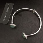 Vince Camuto  silver bangle With green stones Photo 1