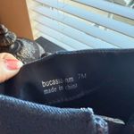 Neiman Marcus  Blue Ankle Boots with Silver Heel Photo 3