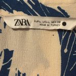 ZARA  Blue and Cream Long Sleeve Dress Photo 1