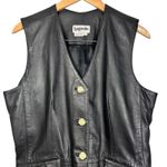 Bagatelle Vintage  Black 100% Cow Leather Vest Gold Hardware Grunge Indie Sleeze Photo 2