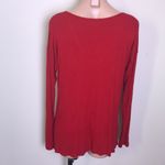 Bordeaux Anthropologie  Red Ribbed Twist Front Top Photo 4