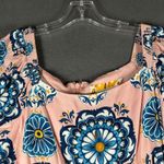 Maeve by Anthropologie Resort Wrap Dress Size 14 Floral Print Square Neck Tie Pink Photo 3