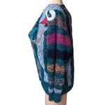 Jaclyn Smith Vtg 90s  Multi Color Wild Pattern Embellishrd Cardigan Sweater Sz M Photo 6