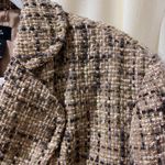 RQT Tweed Blazer Jacket Brown Beige Metallic Boucle Business Professional Photo 2