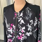 Fabletics  Bev Floral Full Zip Bomber‎ Jacket Athleisure Sporty Photo 3