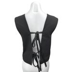 ZARA Women's Black Sleeveless Tie Back V Neck Button Down Vest Top Size XS Photo 2