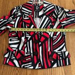 Abbie Mags Aztec Print Two Button Notch Lapel Vintage Boxy Blazer Size SP Red Photo 6