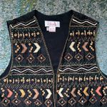 Vintage Rafaella Petites sequin beaded black silk vest, size medium Photo 5
