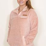 Simply Southern Women's Simply Soft Sherpa Pullover Pink With Gold Details Photo 1