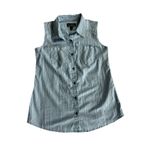 Noble Outfitters Button Up Size S Sleeveless Stripes Western Casual Blue Photo 1