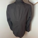 Akris Punto Wool Blazer Jacket Double Button Dark Brown Pinstripe Academia Sz 10 Photo 2