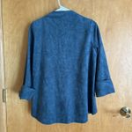 IC by Connie K Teal Blue Faux Suede Asymmetrical Hem Jacket Small Photo 5