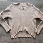 Poof Apparel Cream/light brown mid cropped ribbed crewneck sweatshirt Photo 0