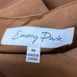 Emory park Women's Brown Silky Satin Zipper Mini Pencil A-Line Slip Skirt Size M Photo 3
