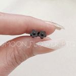 Tiny Black Retro Flower Flat Back Earrings Photo 1