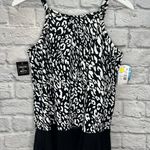 Swim Solutions Black White Animal Print Size 14 Mesh Photo 1
