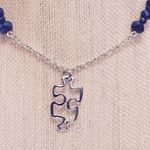 Puzzle Piece Blue Jewel Necklace Photo 1