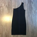 Alice + Olivia One Shoulder Mini Dress Black Small Photo 3