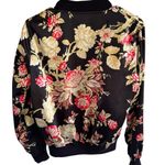 36.5 Bomber Jacket Floral satin - Black and Red woman’s sz M Photo 5